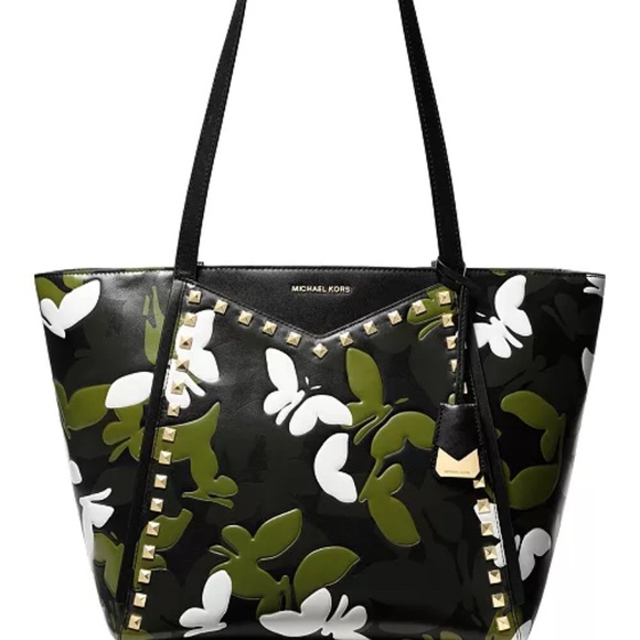 Michael Kors Whitney Camo Butterfly Leather Tote Extra Large - Picture 1 of 15